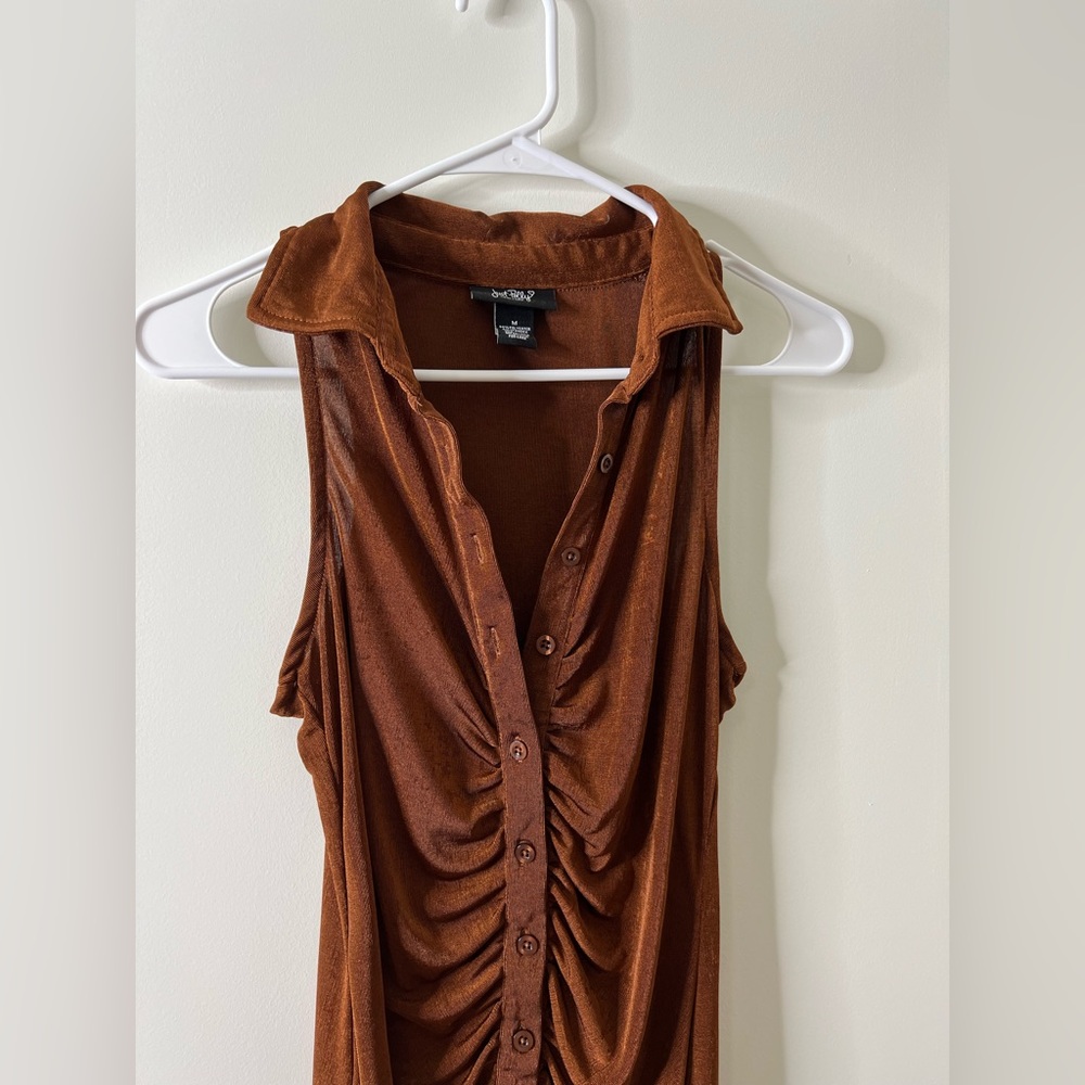 Brown button up dress